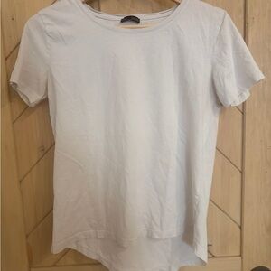 Zara White Basic Scoop Neck Tee